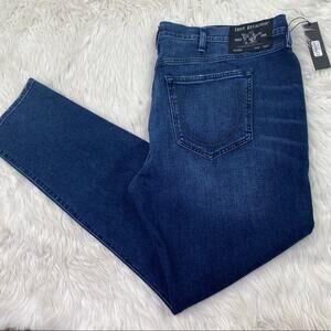True Religion Men's Rocco No Flap Relaxed Skinny Jeans Blue Size 44 NWT